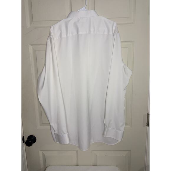 FLEX Big & Tall 2XL White Dress Shirt Long Sleeve Point Collar Button Solid - Picture 4 of 4